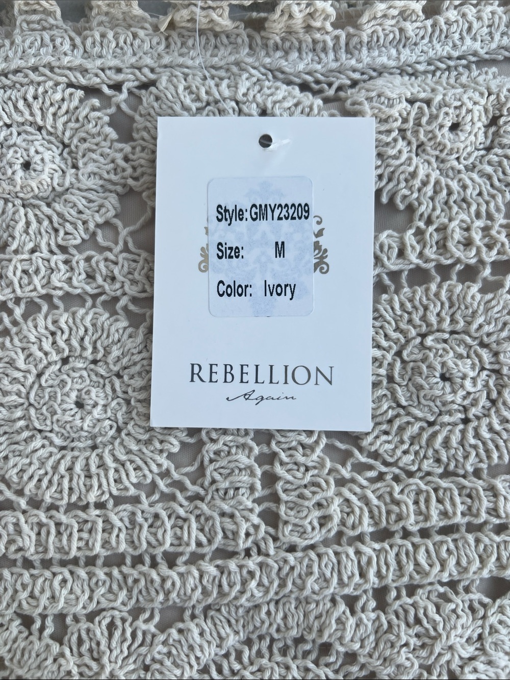 High-Waist Crochet Shorts Set in Cream — Boho Summer Knit - Picture 6 of 6